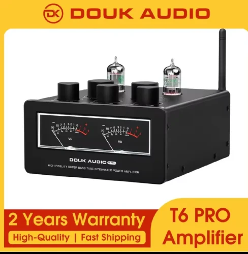 Douk Audio T6PRO HIFI TPA3255 Tube Amplifier Bluetooth JAN5725 Vacuum Tube Power Amp 300W+300W with VU Meter