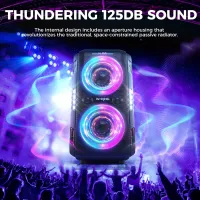 W-KING T9PRO 250W PEAK Large Bluetooth Speaker Loudest/Massive 120dB-12 Custom Bass, V5.3 Big Party Boombox Portable Speaker Wireless