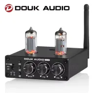 Douk Audio Stereo Tube Preamplifier Stereo w/Bass & Treble Controls, Bluetooth 5.0, USB Disk Input