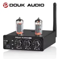 Douk Audio Stereo Tube Preamplifier Stereo w/Bass & Treble Controls, Bluetooth 5.0, USB Disk Input