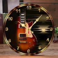 Electric Guitar Wooden Wall Clock