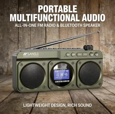 Sansui F28 FM Portable Radio/MP3 Player/Bluetooth Speakers