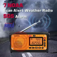 XHDATA D-608WB Emergency Crank Weather Radio AM-FM-SW-NOAA Weather Alert Portable Radio with Phone Charger, Bluetooth, Battery Operated